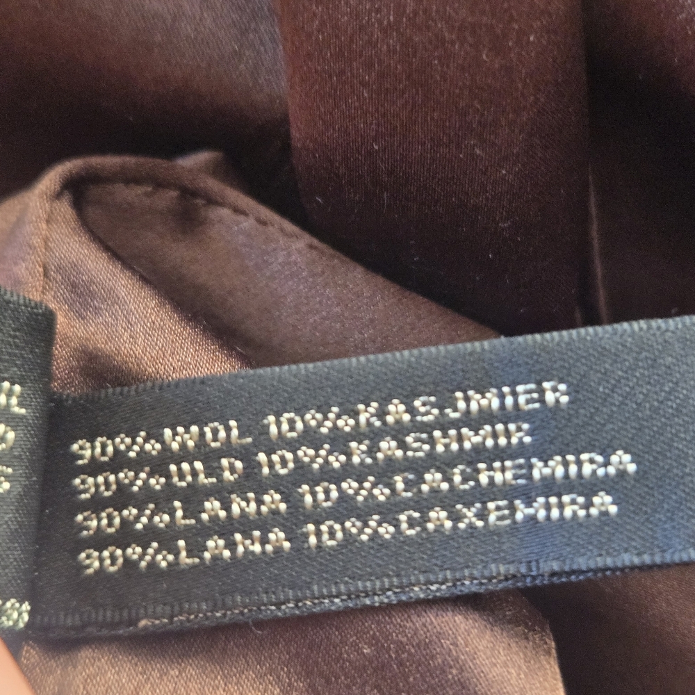 Elegant Ralph Lauren Wool Cashmere Brown Sleeveless Midi Dress w. Leather Sz. 4 - Picture 12 of 14